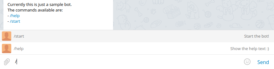 Set commands bot view