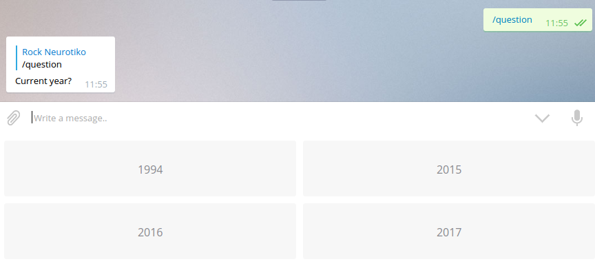 Question sent with keyboard